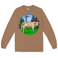 Toasted Coconut christmas charolais bull and barnyard Long Sleeve Tee - RanaPortraitStore