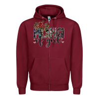 Burgundy mama of girl Zipper Hoodie - SublimationCraftShop