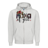 Dove Grey mama of girl Zipper Hoodie - SublimationCraftShop