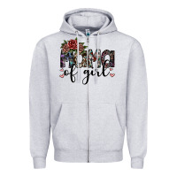 Heather Grey mama of girl Zipper Hoodie - SublimationCraftShop