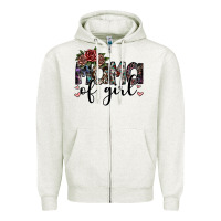 Oatmeal Heather mama of girl Zipper Hoodie - SublimationCraftShop