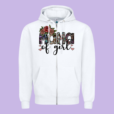 Mama Of Girl Zipper Hoodie Designed By Sublimationcraftshop