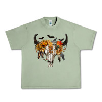 Oil Green Halloween Bull Skull Urban Heavy Tee - RanaPortraitStore