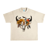 Sandshell Halloween Bull Skull Urban Heavy Tee - RanaPortraitStore