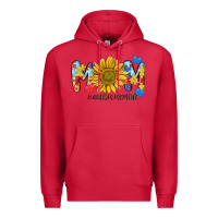 Cardinal autism mom life sunflower Premium Hoodie - MaliasSmallBusiness