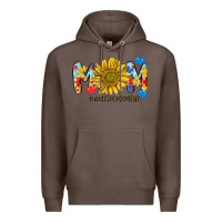 Coffee autism mom life sunflower Premium Hoodie - MaliasSmallBusiness