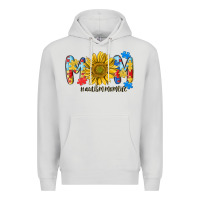 Dove Grey autism mom life sunflower Premium Hoodie - MaliasSmallBusiness