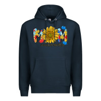 Navy autism mom life sunflower Premium Hoodie - MaliasSmallBusiness