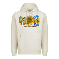 Oatmeal Heather autism mom life sunflower Premium Hoodie - MaliasSmallBusiness