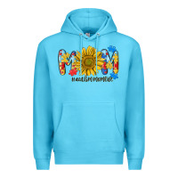 Ocean Blue autism mom life sunflower Premium Hoodie - MaliasSmallBusiness