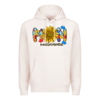 Pale Pink autism mom life sunflower Premium Hoodie - MaliasSmallBusiness