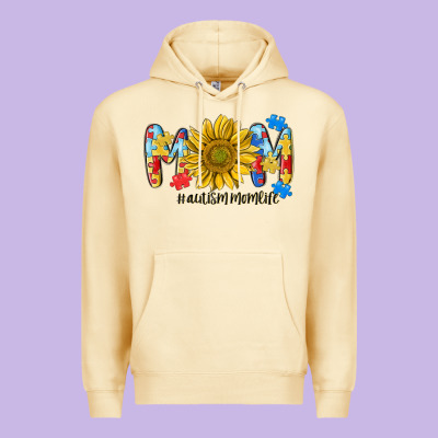 Autism Mom Life Sunflower Premium Hoodie Designed By Maliassmallbusiness