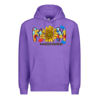Purple autism mom life sunflower Premium Hoodie - MaliasSmallBusiness