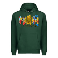 Sports Green autism mom life sunflower Premium Hoodie - MaliasSmallBusiness