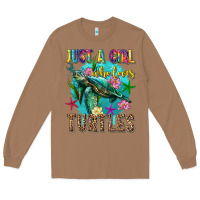 Toasted Coconut just a girl who loves turtles Long Sleeve Tee - texasbilliewilder