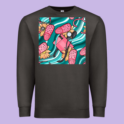 Nurse Slippers Seamless Pattern Premium Sweatshirt Designed By Bundleandbundleshop