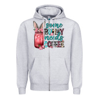 Heather Grey Some Bunny needs coffee Zipper Hoodie - Neo Western