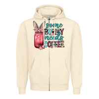 Sandshell Some Bunny needs coffee Zipper Hoodie - Neo Western