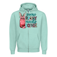Seafoam Some Bunny needs coffee Zipper Hoodie - Neo Western