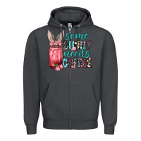 Smoke Some Bunny needs coffee Zipper Hoodie - Neo Western