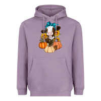Lavender Cow Fall Pumpkin Heavyweight Hoodie - Artiststas