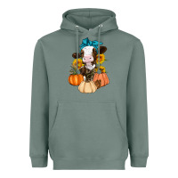 Sage Cow Fall Pumpkin Heavyweight Hoodie - Artiststas