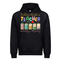 Black battery life of a teacher monday friday Urban Hoodie - MaliasSmallBusiness