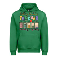Emerald battery life of a teacher monday friday Urban Hoodie - MaliasSmallBusiness