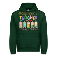 Forest Green battery life of a teacher monday friday Urban Hoodie - MaliasSmallBusiness
