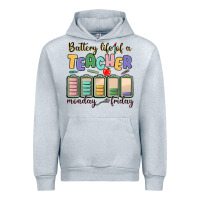 Heather Grey battery life of a teacher monday friday Urban Hoodie - MaliasSmallBusiness