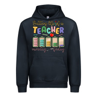 Navy battery life of a teacher monday friday Urban Hoodie - MaliasSmallBusiness