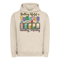 Pigment French Oak battery life of a teacher monday friday Urban Hoodie - MaliasSmallBusiness