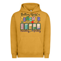 Pigment Peanut Butter battery life of a teacher monday friday Urban Hoodie - MaliasSmallBusiness