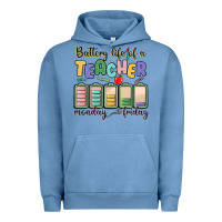 Pigment Pebble Blue battery life of a teacher monday friday Urban Hoodie - MaliasSmallBusiness