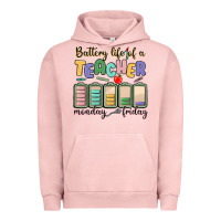Pigment Salmon battery life of a teacher monday friday Urban Hoodie - MaliasSmallBusiness