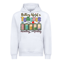 White battery life of a teacher monday friday Urban Hoodie - MaliasSmallBusiness