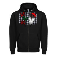 Black ho ho ho Zipper Hoodie - CowhideDigitalArt