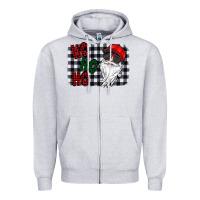 Heather Grey ho ho ho Zipper Hoodie - CowhideDigitalArt