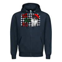 Navy ho ho ho Zipper Hoodie - CowhideDigitalArt