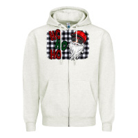 Oatmeal Heather ho ho ho Zipper Hoodie - CowhideDigitalArt