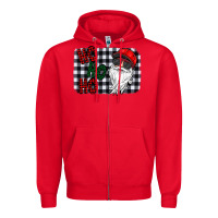Red ho ho ho Zipper Hoodie - CowhideDigitalArt