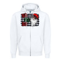 White ho ho ho Zipper Hoodie - CowhideDigitalArt