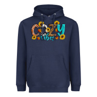 Navy Cozy Vibes Fall Sunflowers Heavyweight Hoodie - Artiststas