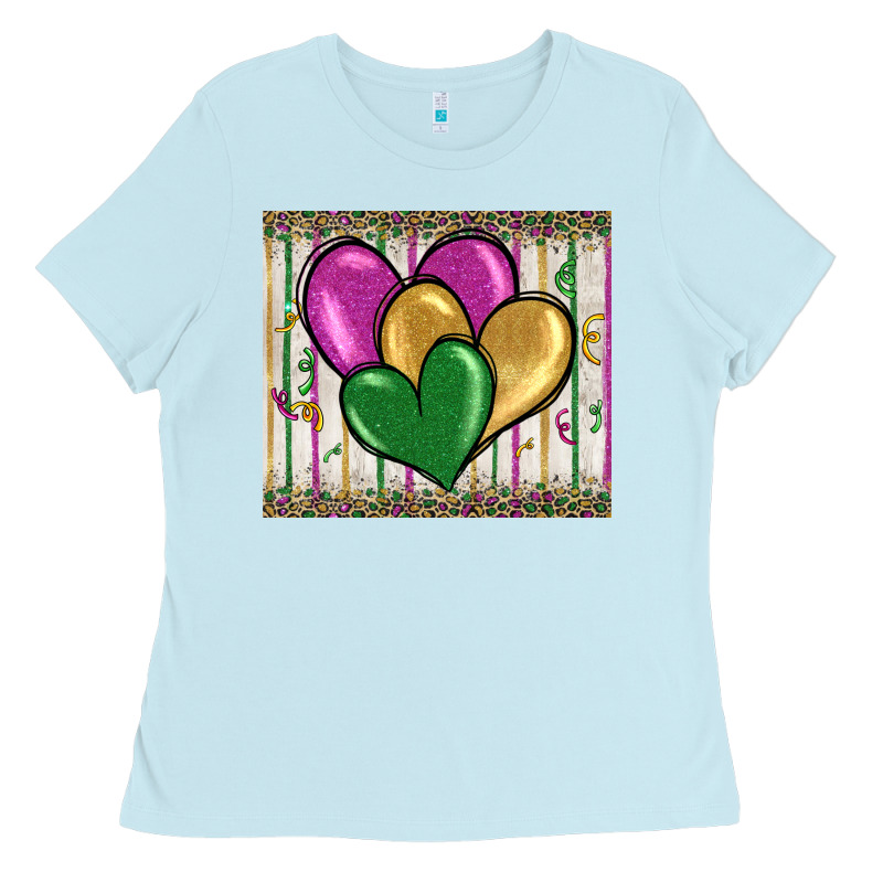 Mardi Gras Heart Ladies Tee by BarkalooDesign | Teevron