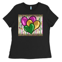 Black mardi gras heart Ladies Tee - BarkalooDesign