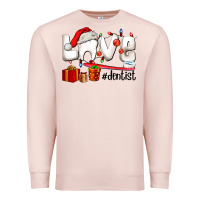 Pale Pink Christmas love  dentist Premium Sweatshirt - AdoDesignShop