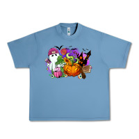 Pebble Blue Halloween ghost and jack o lantern Urban Heavy Tee - RanaPortraitStore