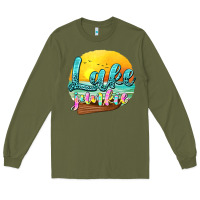 Army Green lake junkie Long Sleeve Tee - texasbilliewilder