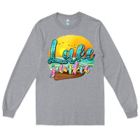 Heather Grey lake junkie Long Sleeve Tee - texasbilliewilder