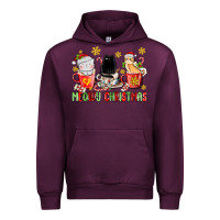 Mauve Wine meowy christmas cats coffee cups Urban Hoodie - MaliasSmallBusiness